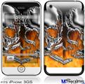 iPhone 3GS Skin - Chrome Skull on Fire