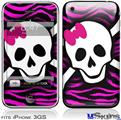 iPhone 3GS Skin - Pink Zebra Skull