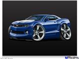 Poster 24"x18" - 2010 Camaro RS Blue on Black