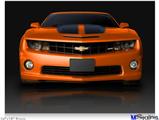 Poster 24"x18" - 2010 Chevy Camaro Orange - Black Stripes on Black