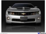 Poster 24"x18" - 2010 Chevy Camaro Silver - Black Stripes on Black