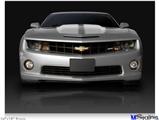 Poster 24"x18" - 2010 Chevy Camaro Silver - White Stripes on Black