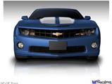 Poster 24"x18" - 2010 Chevy Camaro Aqua - White Stripes