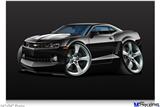 Poster 36"x24" - 2010 Camaro RS Black on Black