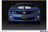 Poster 36"x24" - 2010 Chevy Camaro Aqua - White Stripes on Black