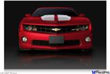 Poster 36"x24" - 2010 Chevy Camaro Jeweled Red - White Stripes on Black