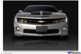 Poster 36"x24" - 2010 Chevy Camaro Silver - Black Stripes on Black