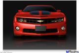 Poster 36"x24" - 2010 Chevy Camaro Victory Red - Black Stripes on Black