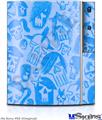 Sony PS3 Skin - Skull Sketches Blue