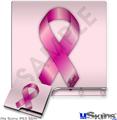 Decal Skin compatible with Sony PS3 Slim Hope Breast Cancer Pink Ribbon on Pink