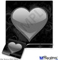 Decal Skin compatible with Sony PS3 Slim Glass Heart Grunge Gray