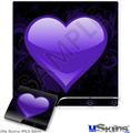 Decal Skin compatible with Sony PS3 Slim Glass Heart Grunge Purple