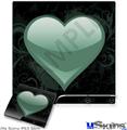 Decal Skin compatible with Sony PS3 Slim Glass Heart Grunge Seafoam Green