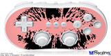 Wii Classic Controller Skin - Big Kiss Black on Pink