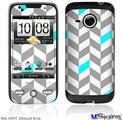 HTC Droid Eris Skin - Chevrons Gray And Aqua