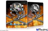 iPad Skin - Chrome Skull on Fire