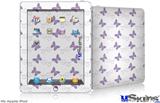 iPad Skin - Pastel Butterflies Purple on White