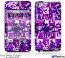 iPod Touch 4G Decal Style Vinyl Skin - Purple Checker Graffiti