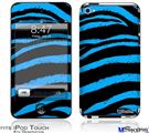 iPod Touch 4G Decal Style Vinyl Skin - Zebra Blue