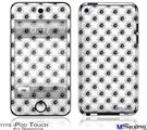 iPod Touch 4G Decal Style Vinyl Skin - Kearas Daisies Black on White