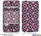 iPod Touch 4G Decal Style Vinyl Skin - Splatter Girly Skull Pink