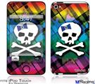 iPod Touch 4G Decal Style Vinyl Skin - Rainbow Plaid Skull