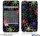 iPod Touch 4G Decal Style Vinyl Skin - Kearas Flowers on Black