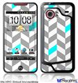 HTC Droid Incredible Skin - Chevrons Gray And Aqua