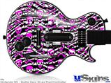 Guitar Hero III Wii Les Paul Skin - Zebra Pink Skulls