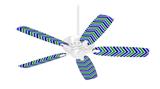 Zig Zag Blue Green - Ceiling Fan Skin Kit fits most 42 inch fans (FAN and BLADES SOLD SEPARATELY)