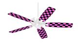 Checkers Pink - Ceiling Fan Skin Kit fits most 42 inch fans (FAN and BLADES SOLD SEPARATELY)