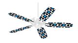 Hearts And Stars Blue - Ceiling Fan Skin Kit fits most 42 inch fans (FAN and BLADES SOLD SEPARATELY)