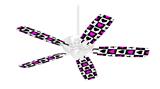 Hearts And Stars Pink - Ceiling Fan Skin Kit fits most 42 inch fans (FAN and BLADES SOLD SEPARATELY)