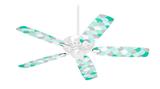 Brushed Circles Seafoam - Ceiling Fan Skin Kit fits most 42 inch fans (FAN and BLADES SOLD SEPARATELY)