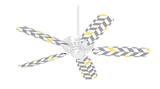 Chevrons Gray And Yellow - Ceiling Fan Skin Kit fits most 42 inch fans (FAN and BLADES SOLD SEPARATELY)