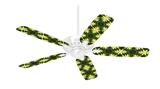 Abstract Floral Yellow - Ceiling Fan Skin Kit fits most 42 inch fans (FAN and BLADES SOLD SEPARATELY)