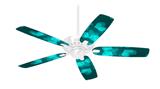 Bokeh Hearts Neon Teal - Ceiling Fan Skin Kit fits most 42 inch fans (FAN and BLADES SOLD SEPARATELY)