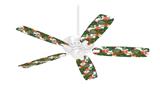 Famingos and Flowers White - Ceiling Fan Skin Kit fits most 42 inch fans (FAN and BLADES SOLD SEPARATELY)