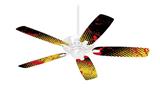 Halftone Splatter Yellow Red - Ceiling Fan Skin Kit fits most 42 inch fans (FAN and BLADES SOLD SEPARATELY)