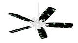 Pastel Butterflies Green on Black - Ceiling Fan Skin Kit fits most 42 inch fans (FAN and BLADES SOLD SEPARATELY)