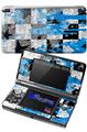 Checker Skull Splatter Blue - Decal Style Skin fits Nintendo 3DS (3DS SOLD SEPARATELY)