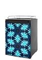 Kegerator Skin - Abstract Floral Blue (fits medium sized dorm fridge and kegerators)