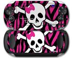 Pink Zebra Skull - Decal Style Skin fits Sony PS Vita