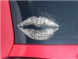 Lips Decal 9x5.5 Folder Doodles White