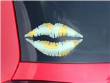 Lips Decal 9x5.5 Lemons Blue