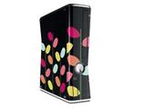 Plain Leaves On Black Decal Style Skin for XBOX 360 Slim Vertical