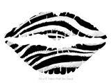 Zebra - Kissing Lips Fabric Wall Skin Decal measures 24x15 inches