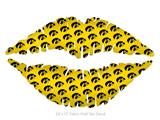 Iowa Hawkeyes Tigerhawk Tiled 06 Black on Gold - Kissing Lips Fabric Wall Skin Decal measures 24x15 inches