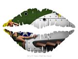 WWII Bomber Plane - Kissing Lips Fabric Wall Skin Decal measures 24x15 inches