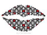 XO Hearts - Kissing Lips Fabric Wall Skin Decal measures 24x15 inches